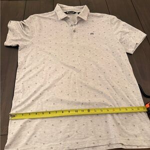 Travis Mathew Heather Gray Polo with Subtle Print